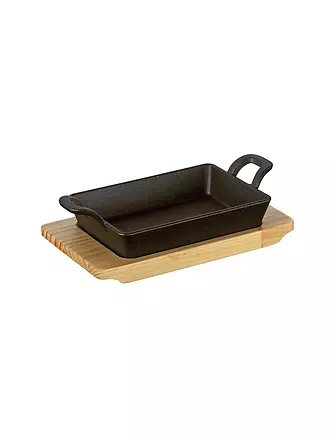 KÜCHENPROFI | Servierpfanne eckig mit Holzbrett 21,5x12,5cm | 